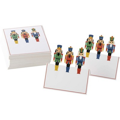 Juvale 100-Pack Christmas Nutcracker Table Place Cards, Holiday Soldier Die Cut Design (2 x 3.5 In)