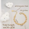 18k Gold Plated Personalized Chunky Cuban Oval Link Chain Bracelets for Men Toggle Rope Bracelet Jewelry for Women - 4 of 4
