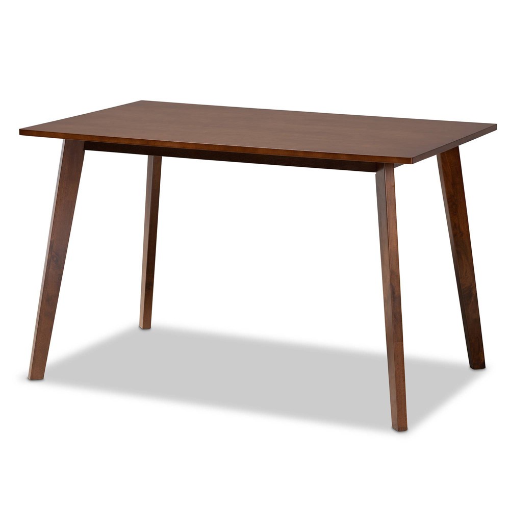 Photos - Garden & Outdoor Decoration Britte Rectangular Wood Dining Table Walnut - Baxton Studio: Mid-Century Modern, Seats 4, Rubberwood