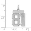 Black Bow Jewelry Sterling Silver, Jersey Collection, Medium Number 81 Pendant - 2 of 3