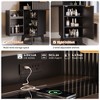 COZONY 48" Fluted Makeup Vanity Desk, Lighted Corner Vanity with HD Tri-Fold Mirror, Glass Top, Charging Station - 3 of 4
