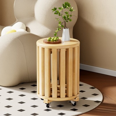 Hrinhom Set of 4 Stackable Stools,Round Side Table,No Assembly