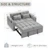 3 in 1 Convertible Sleeper Sofa Bed 55 Velvet TIRAMISUBEST 3 Position Adjustable Back USB Phone Stand Ashtray Bonus Pillows Compact Lounger - 2 of 4