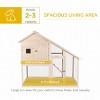2 Tier Wooden Rabbit Hutch with Ramp Removable Tray and Waterproof Roof,55'' Outdoor Bunny Cage with Run,Natural - LAOTIES - 4 of 4