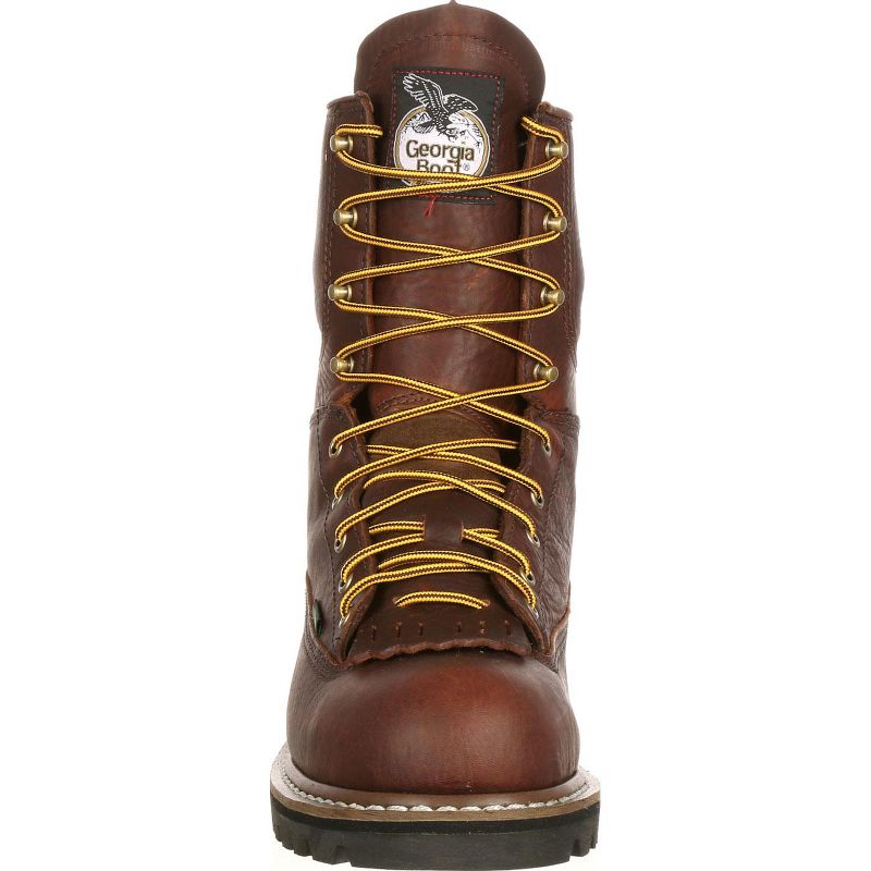 Men's Brown Georgia Boot Steel Toe Waterproof Lace-To-Toe Work Boot Size 8.5, 4 of 9
