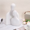 Unique Bargains Ceramic Office Home Decor Romantic Centerpiece Couple Statue White with Black Ink - 4 of 4