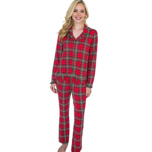 RuffleButts SoftSnooze Women's Ruffle Flare Pajama Set - 1 of 4