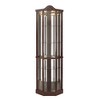 YOOCOZZ Lighted Glass Corner Curio Cabinet – Adjustable Shelves, Carved Cherry Decoration, Wine Storage - 2 of 4