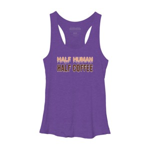 Women's Design By Humans Funny Halloween Costume For Coffee Addicts By TeeShirtMadness Racerback Tank Top - 1 of 3