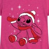 Girls' - Lilo and Stitch - Merry Stitchmas Christmas Fitted Short Sleeve Graphic T-Shirt - 2 of 4
