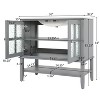 NicBex 36" Modern Bathroom Vanity with Ceramic Sink,Bathroom Combo Set with 2 Tempered Blurred Glass Doors&3 Shelves,8"Pre-drilled Faucet - 4 of 4