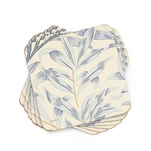 Pimpernel Morris & Co Willow Bough Blue Coasters, Set of 6 - Heat-Safe Drinkware Mats with Floral Design & Cork Backing - 1 of 4