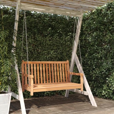 vidaXL Swing Bench Natural Teak Solid Teak Wood Standard Durable