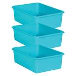Teacher Created Resources Plastic Storage Bin Large 16.25" x 11.5" x 5" Teal Pack of 3 (TCR20407-3)