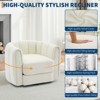 Swivel Teddy Fleece Barrel Chair: Striped Backrest & Plush Padding – Modern Lounge Chair for Living Room/Bedroom/Small Spaces - 3 of 4