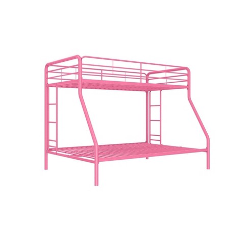 Pink bunk bed on sale twin over full