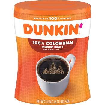 Dunkin Canister Colombian Medium Roast Coffee - 27.5oz