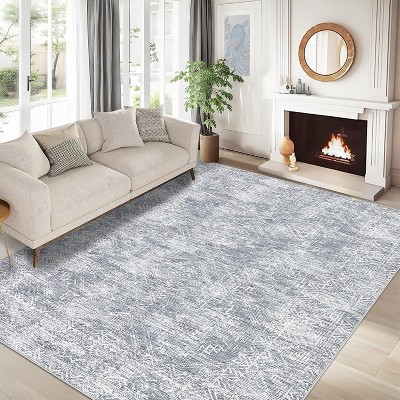 4x6,Washable Runner Rug Runner Vintage Rug Non Slip Kitchen Rug Distressed Grey Rug Low Pile Entryway Rug Soft Bathroom Rugs Stain Grey