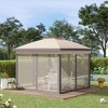 TiramisuBest 11'x11' Outdoor Pop-Up Gazebo,Removable Zipper Netting & 2-Tier Soft Top for Patio/Backyard/Garden/Camping (Coffee) - 3 of 4