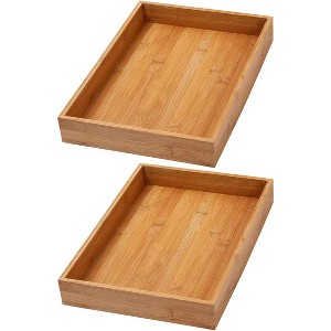 YBM HOME Bamboo Drawer Organizer Storage Box for Kitchen Drawer, Junk Drawer, Office, Bedroom, Children Room, Craft, Sewing, and Bathroom, Pack of 2 - 1 of 4