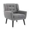 NicBex Linen/Velvet/Teddy/Leather Accent Chair with Black Legs,Modern Upholstered Armchair with Wood Frame for Living Room - 4 of 4