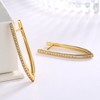 14K Gold over Sterling Silver Crystal Hoop Earrings - 2 of 4