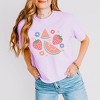 Simply Sage Market Women's Pastel Fruits Short Sleeve Relaxed Fit Cropped Graphic Tee - 2 of 3