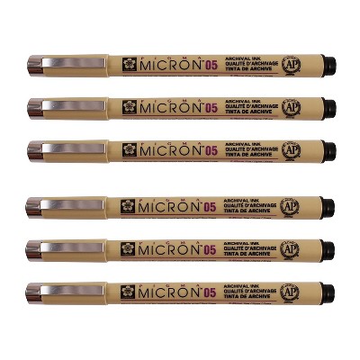 Sakura Pigma Micron Pen Fineliner Black Ink 6/Pack (SAKXSDK0549-6)