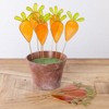 Transpac Stained Glass Carrot Picks S/12 in Tin P Home Decorations Easter - 2 of 4