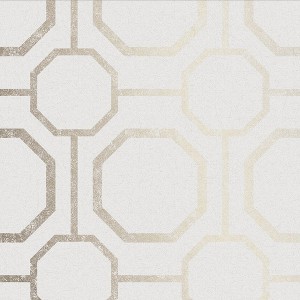 Sashiko Pearl White and Gold Geometric Paste the Wall Wallpaper - 1 of 4