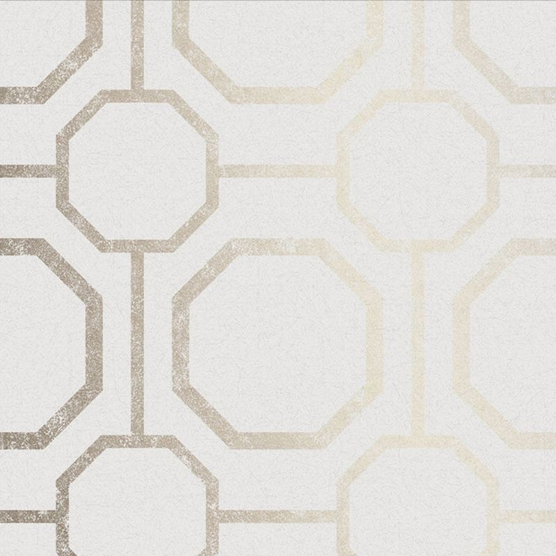 Sashiko Pearl White and Gold Geometric Paste the Wall Wallpaper, 1 of 5