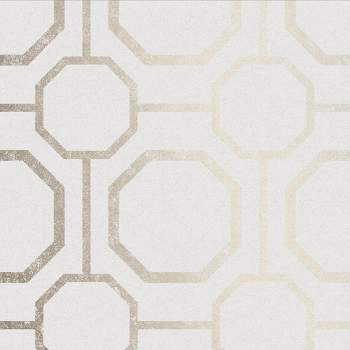Sashiko Pearl White and Gold Geometric Paste the Wall Wallpaper
