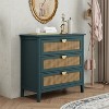 DOMETOUR 3 Drawer Cabinet,Natural rattan,American Furniture,Suitable for bedroom, living room, study - 3 of 4