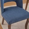 Akoasm Set of 2 Modern Wooden Upholstered Dining Chairs for Kitchen & Dining Room-Blue - 3 of 4