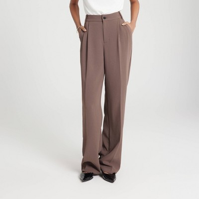 Women's Regular Fit Straight Leg Suit Pants - A New Day™ Brown L