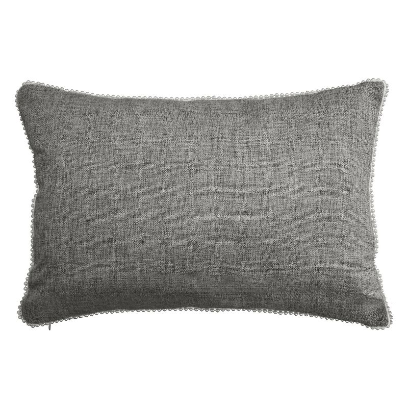 14&#34;x21&#34; Oversize &#39;Mr &#38; Mrs&#39; with Pearl Trim Lumbar Throw Pillow Gray - Edie@Home, 6 of 9