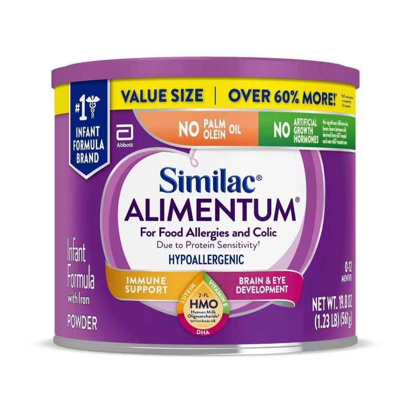 Similac Alimentum Non GMO Hypoallergenic Powder Infant Formula - 19.8oz, 1 of 8