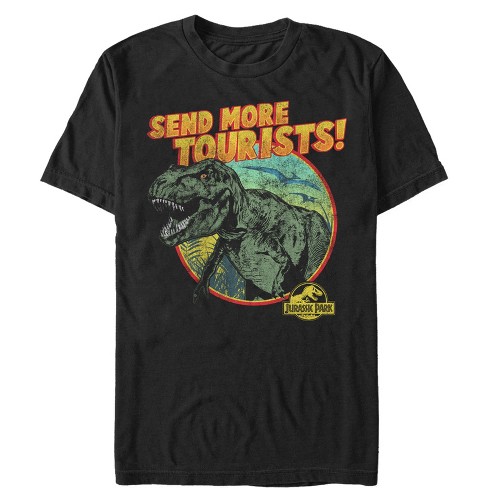 Men s Jurassic Park Vintage Send More Tourists T Shirt Black Small