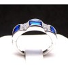 Rayna Anniversary Band Ring Blue Cz Sterling Silver Womens Ginger Lyne Collection Size 6 - 3 of 4