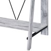 INFURNIC Writing Desk Modern Desk Open Compartments and Ladder-Style Metal Base with crossbar for added stability, White, 18"*32"*35" - 2 of 4
