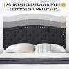 Queen Size Bed Frame, Upholstered Platform Bed with Adjustable Headboard, Button Rivet Decor, Heavy Duty Metal Frame Foundation, No Spring Box Needed - 4 of 4