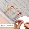 Unique Bargains Hanging Fashion Crystal Lapel Suit Round Gem Tassel Chain Brooch Pins 2 Pcs - 4 of 4