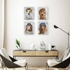 Masterpiece Art Gallery Set of 4 Hat Happy Unframed Wall Canvases: Modern Animal Paintings, MDF & Canvas, 14"x11" - 3 of 4