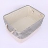 REGALWOVEN Stripe Print Fabric Collapsible Organizer Storage Basket Bin with Handles 2 Pcs - 3 of 4