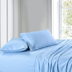 Egyptian Linens 100% Cotton Sheet Set - Striped 300 Thread Count - 1 of 4