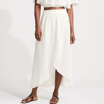 Lands' End Women's Cotton Gauze Maxi Swim Cover-up Skirt