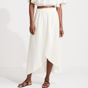 Lands' End Women's Cotton Gauze Maxi Swim Cover-up Skirt - 1 of 4
