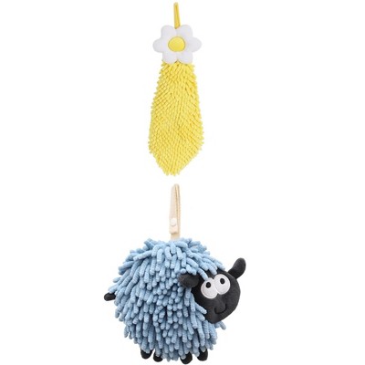 REGALWOVEN Flower and Sheep Shape Absorbent Fast Drying Chenille Hand Towels with Hanging Loop 6" x 15"/7" x 7" 2 Packs