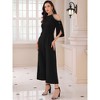 INSPIRE CHIC Women's Halter Sequin Cold Shoulder Split Sleeve Cocktail Wide Leg Jumpsuits - 2 of 4