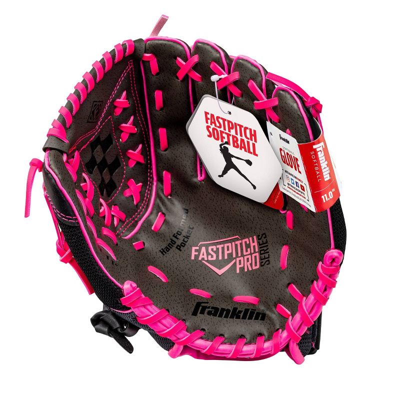 Franklin Sports PVC Windmill Series Right Handed Thrower Softball Glove - Gray/Pink Mesh (11.0"), 3 of 4